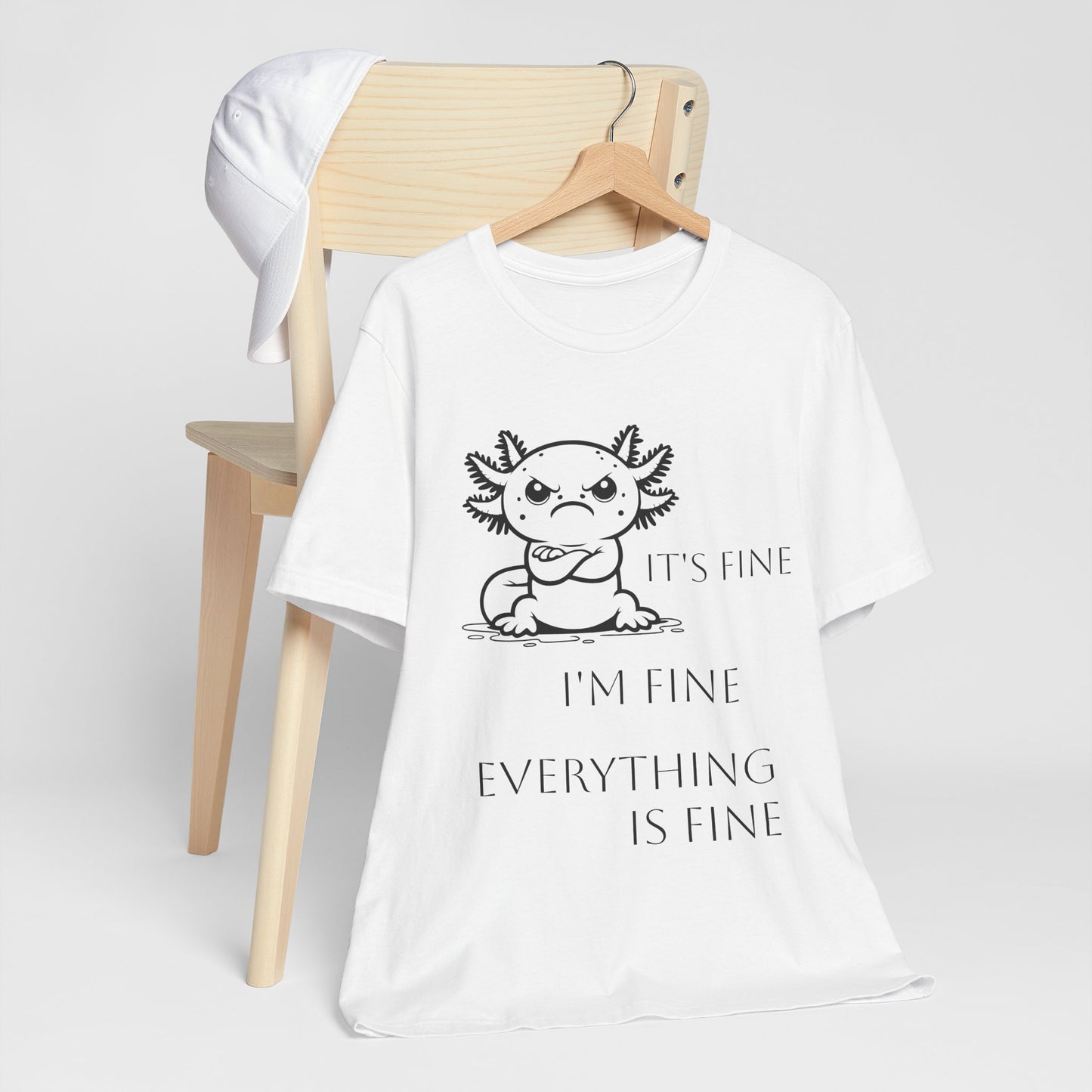 Grumpy Axolotl "I'm FINE" - Short Sleeve T-shirt