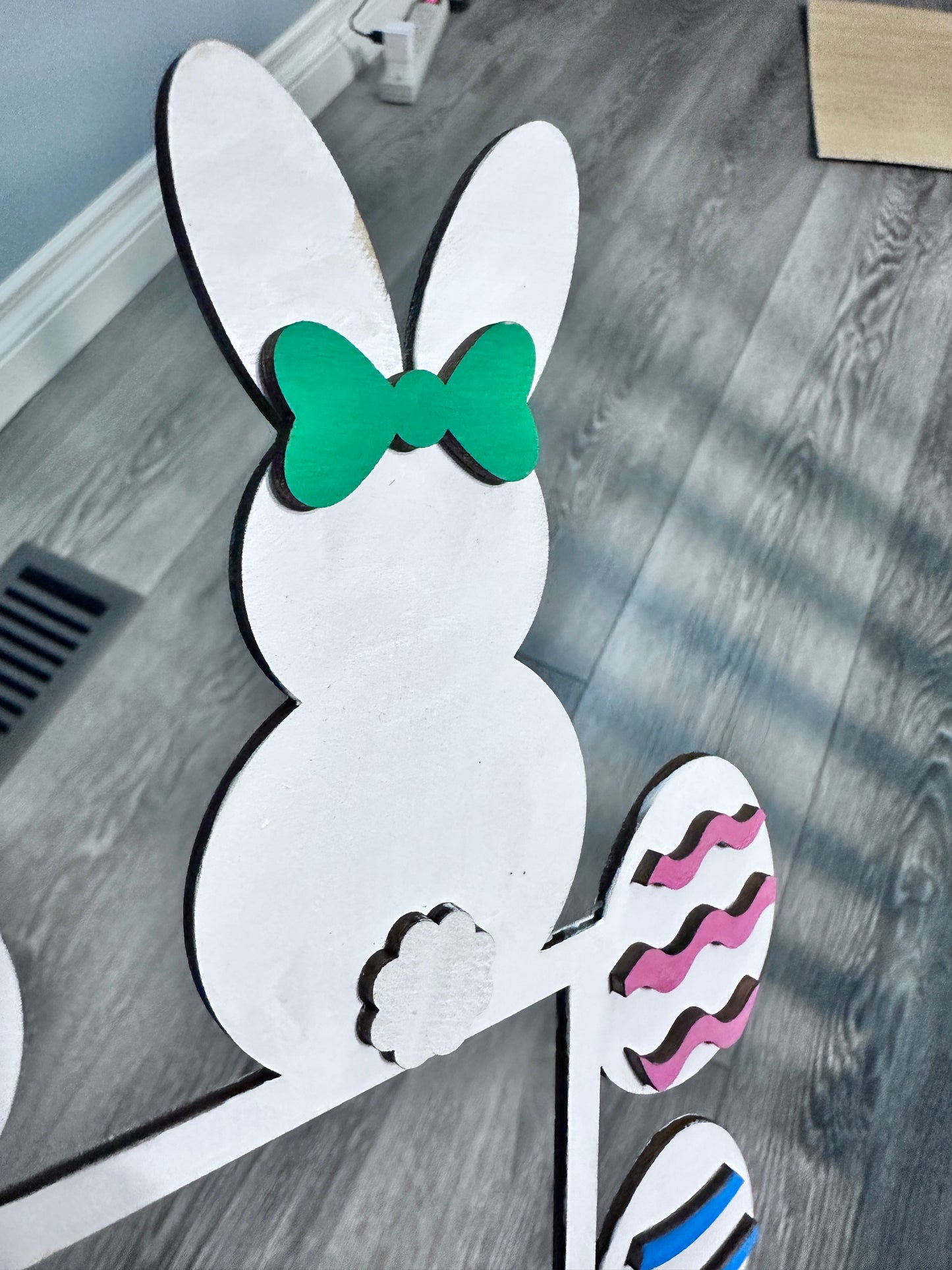 Easter Corner Edge Layered Bunny Spring Egg Wood decor - door, mirror, window, frame, monitor