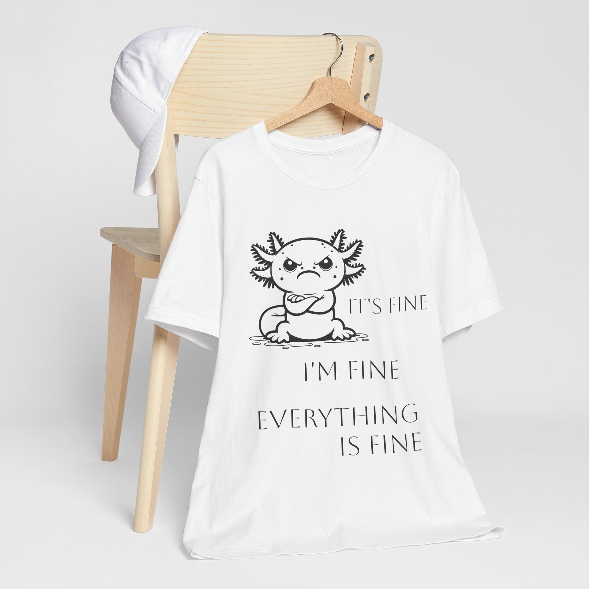 Grumpy Axolotl "I'm FINE" - Short Sleeve T-shirt