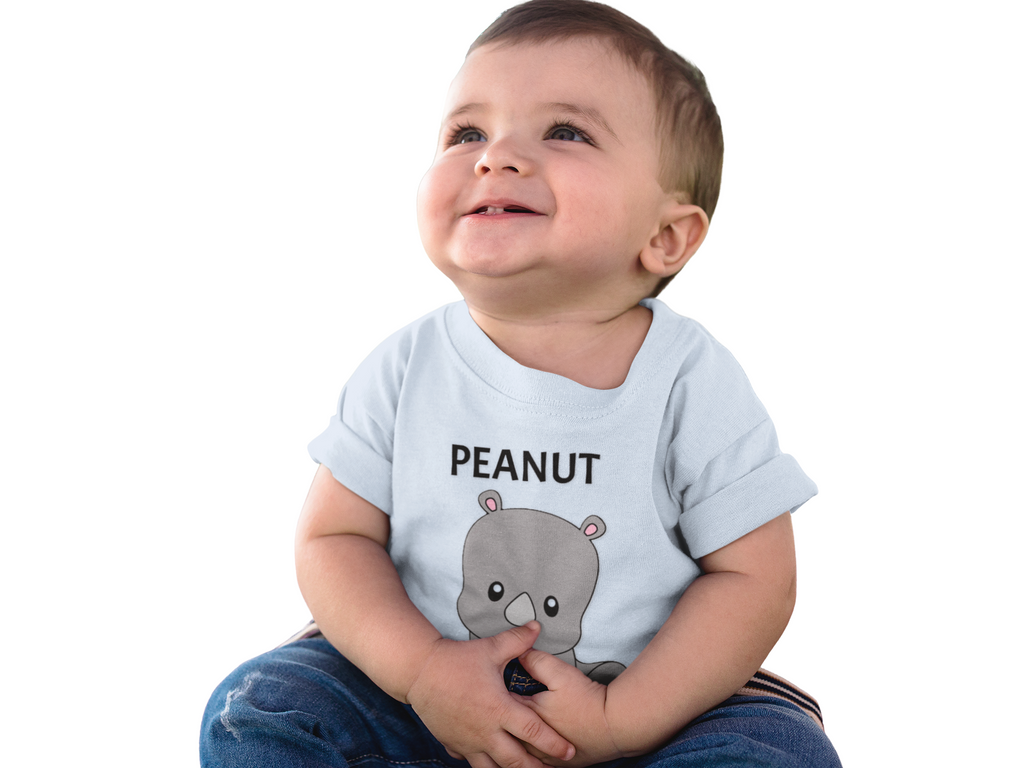 Customizable Baby Rhino Toddler T-shirt — Personalized Name, Playtime Design