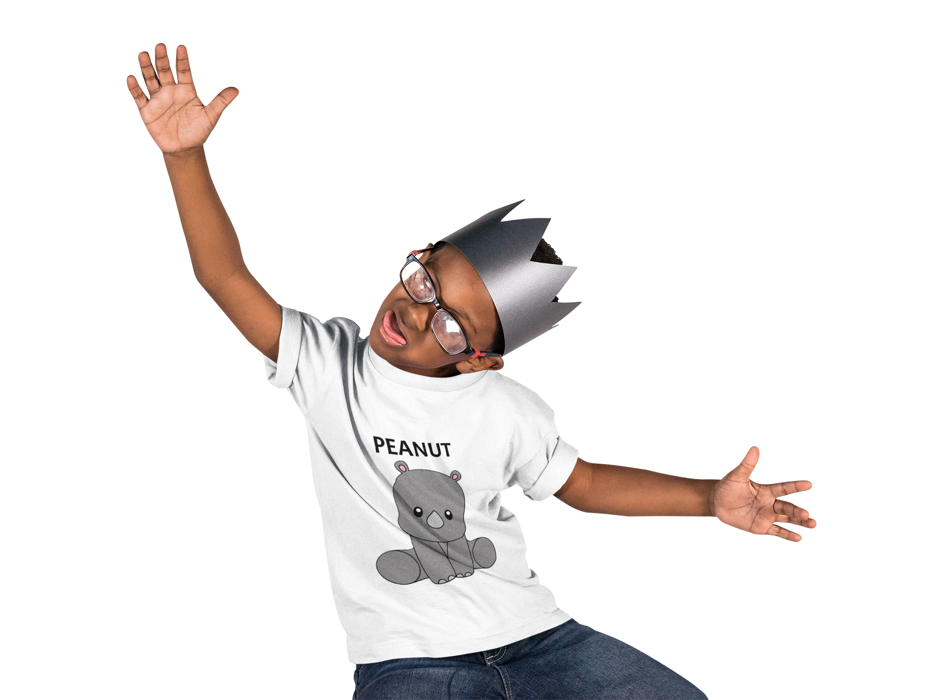 Customizable Baby Rhino Toddler T-shirt — Personalized Name, Playtime Design