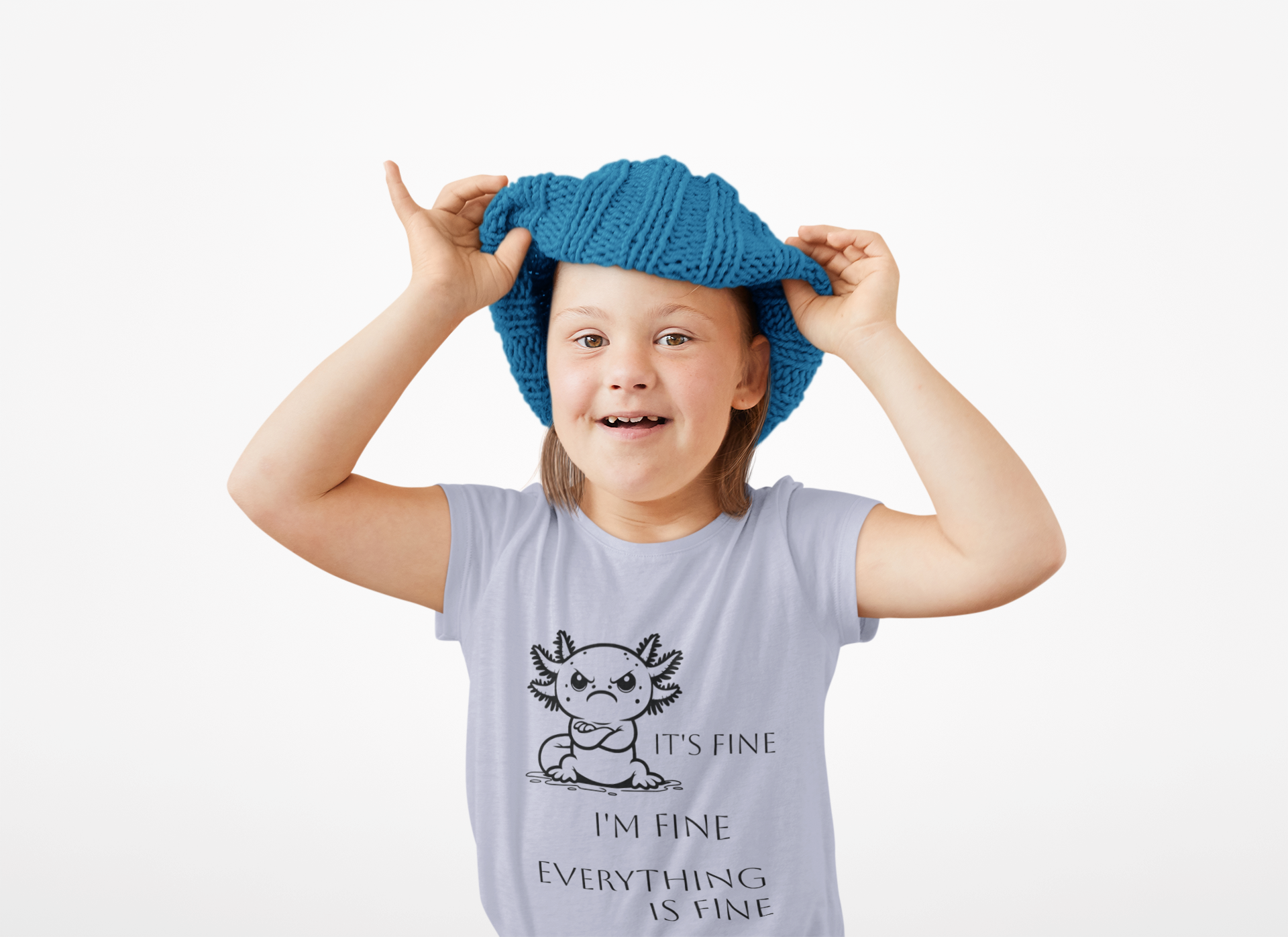 Grumpy Axolotl "I'm FINE" - Short Sleeve T-shirt