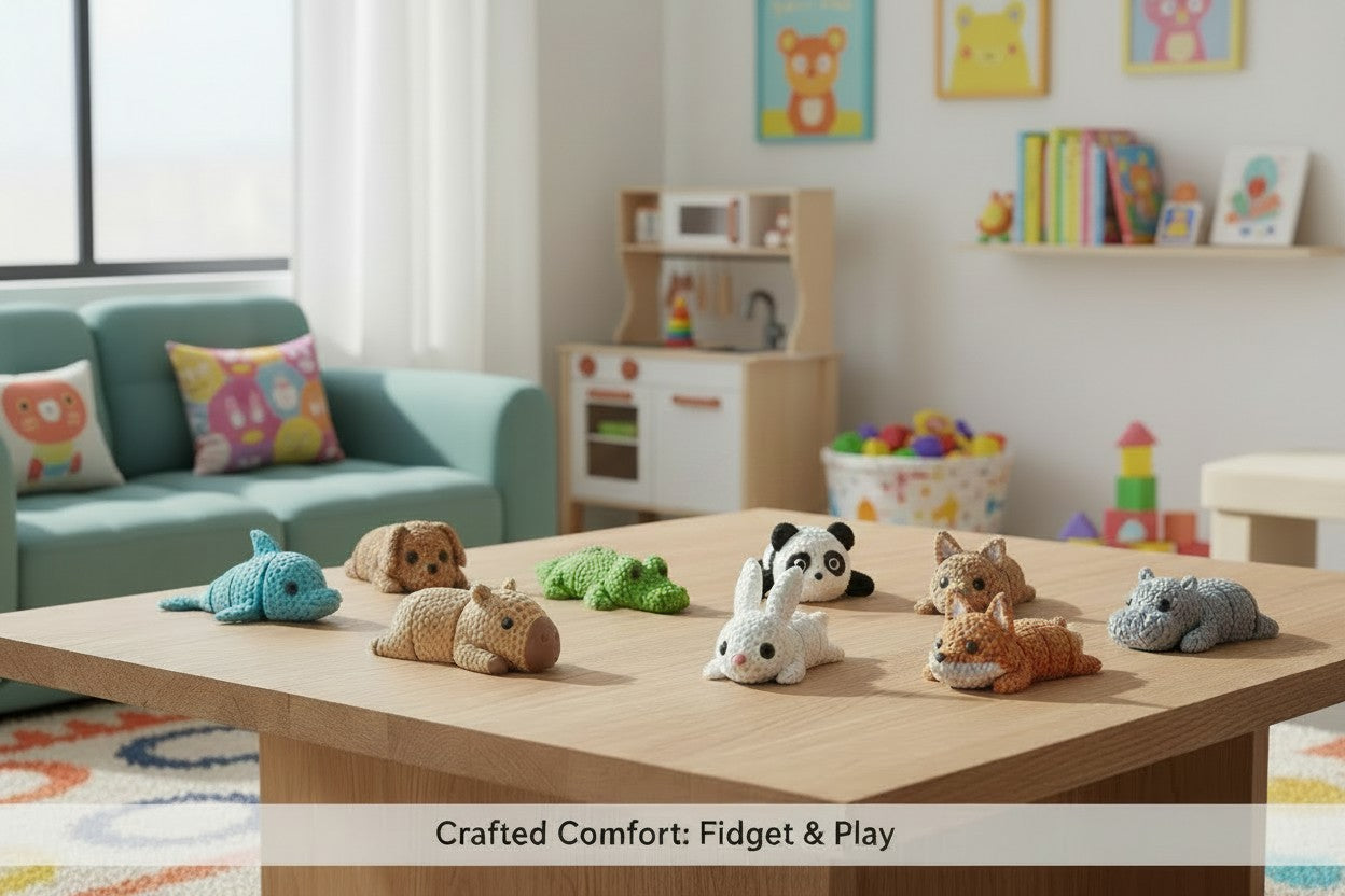 Articulated Animal Collectibles and Party Favors | Knit-Inspired Design Animals | Fidgets