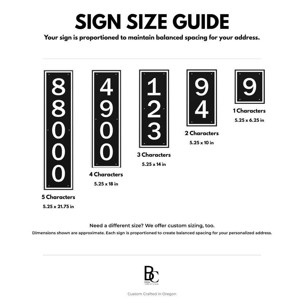 Custom Vertical Address Sign – 3" Numbers