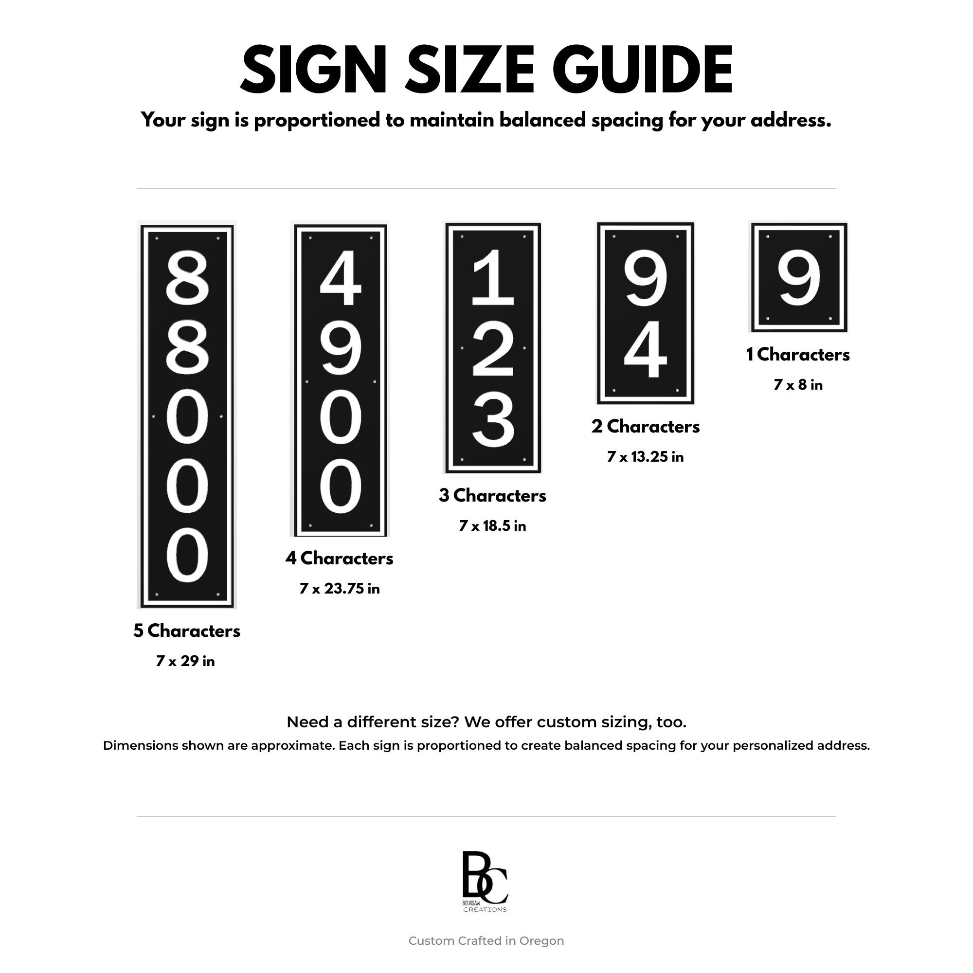 Custom Vertical Address Sign – 4" Numbers