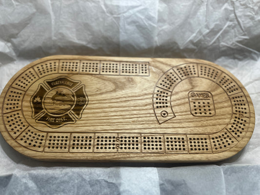 Oval Hardwood Cribbage Board - Customize it!