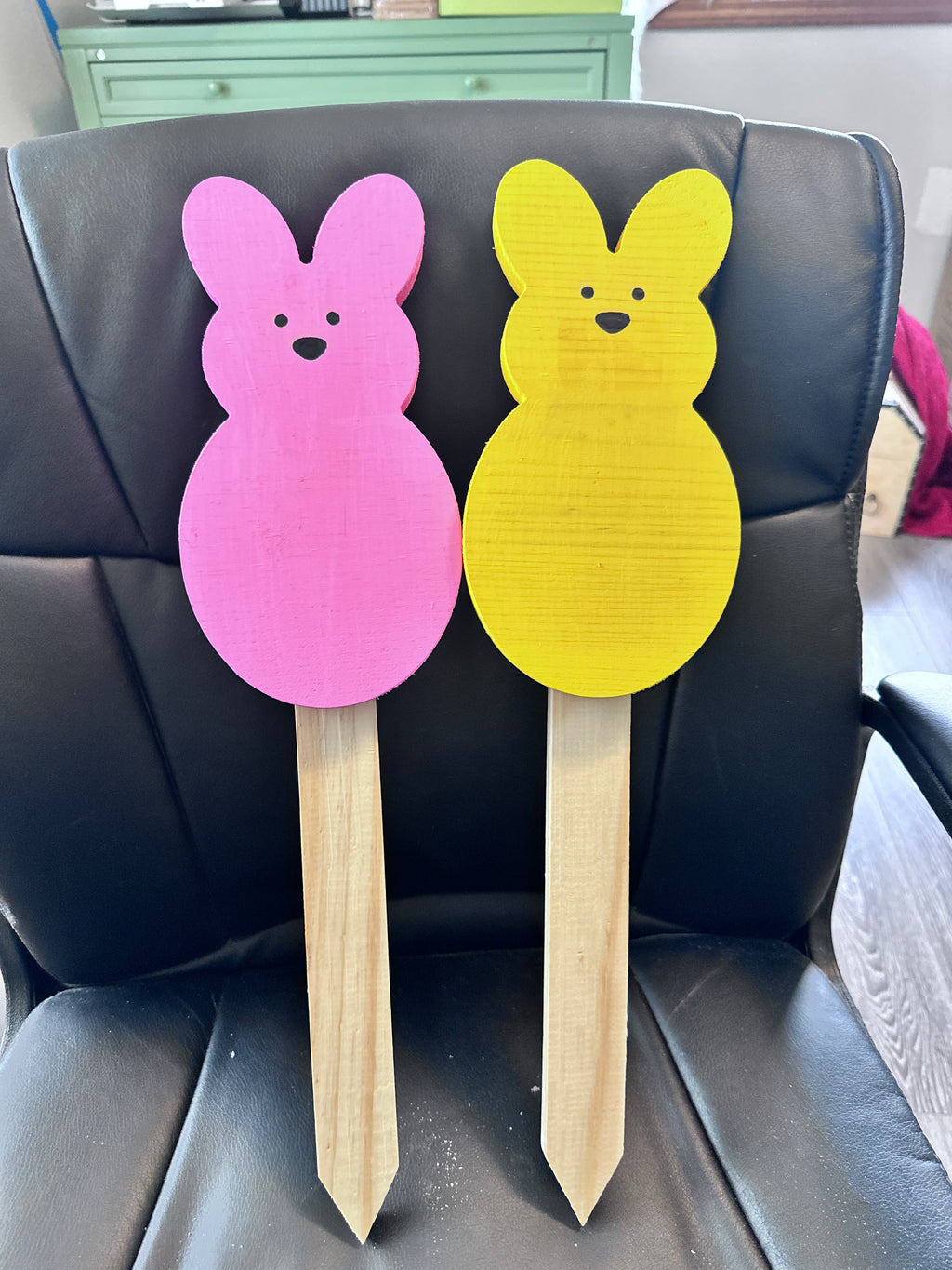 yellow peeps bunny & Pink Peeps Bunny 18 inch yard stakes