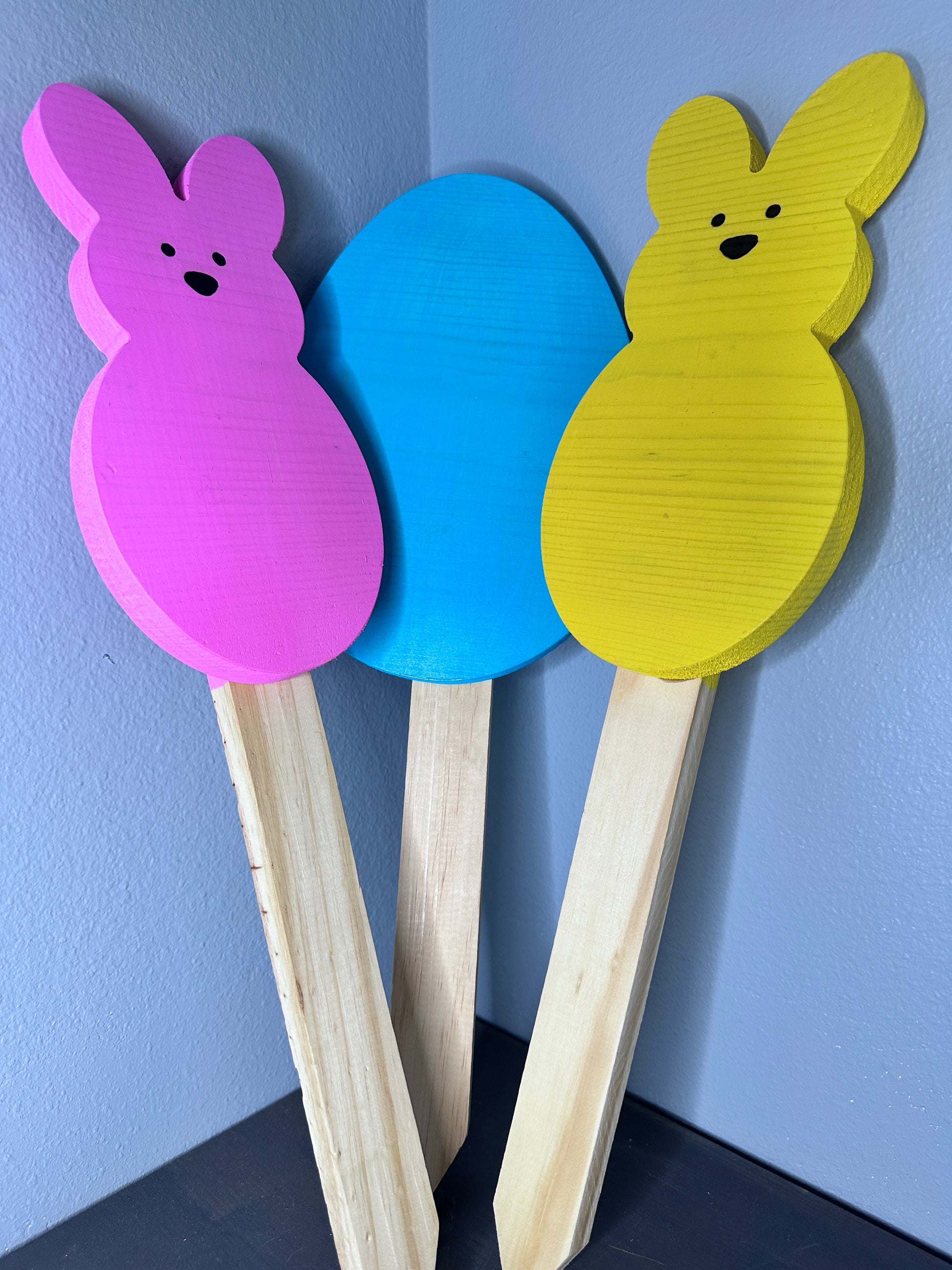 Easter Bunny Peeps Egg lawn/walkway Stakes to bring Spring to your yard
