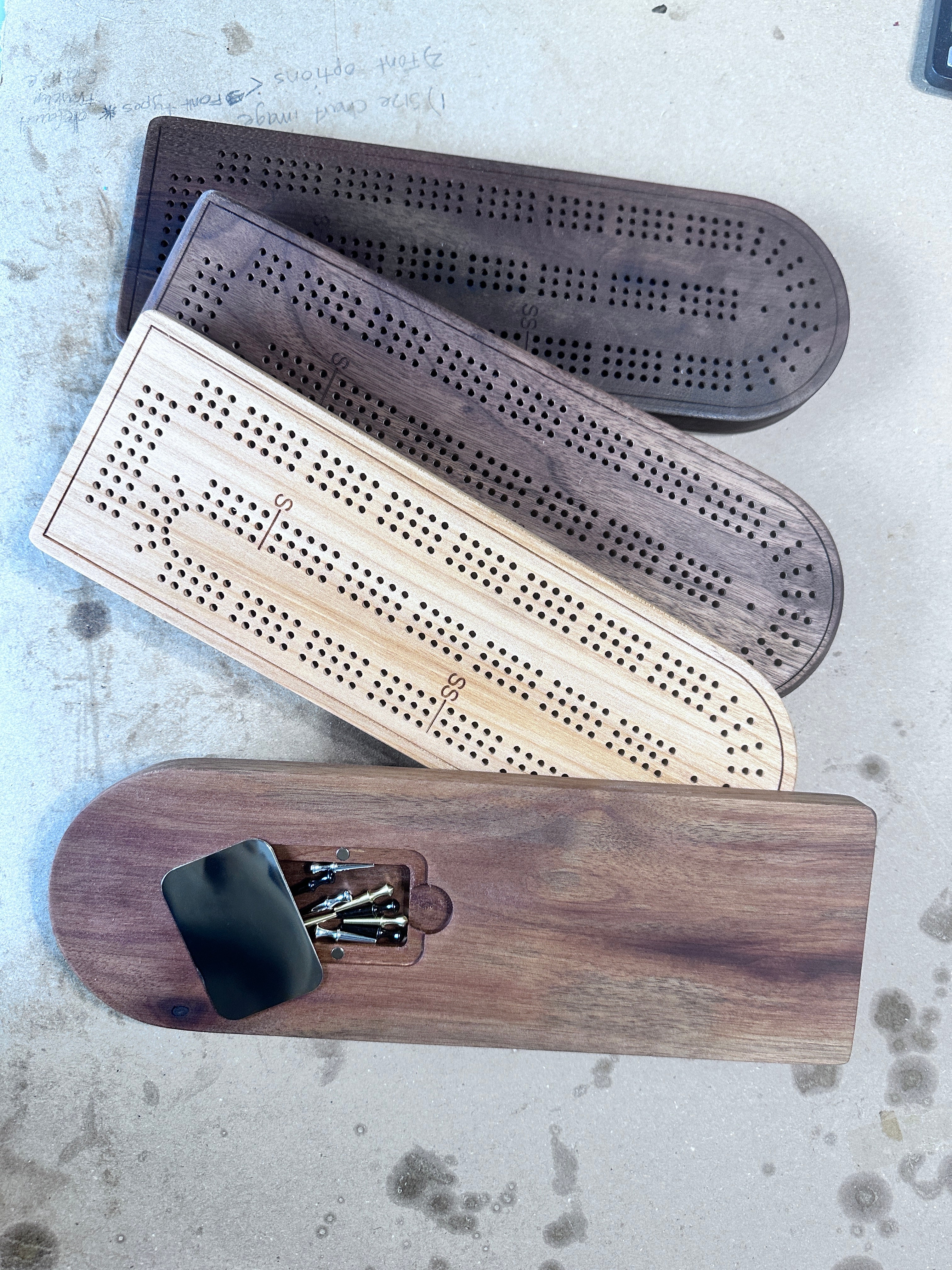 Small Hardwood Cribbage Board