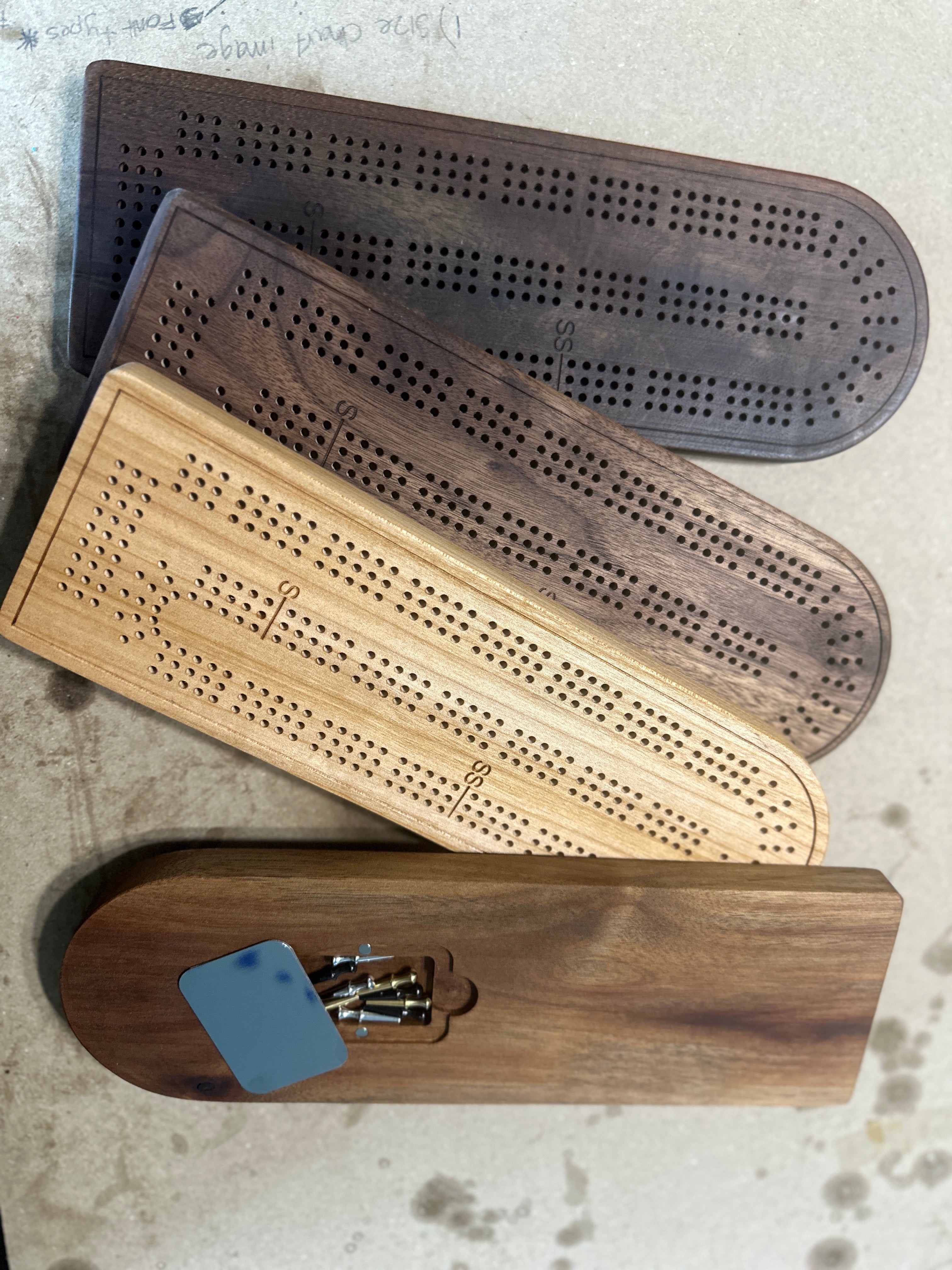 Small Hardwood Cribbage Board