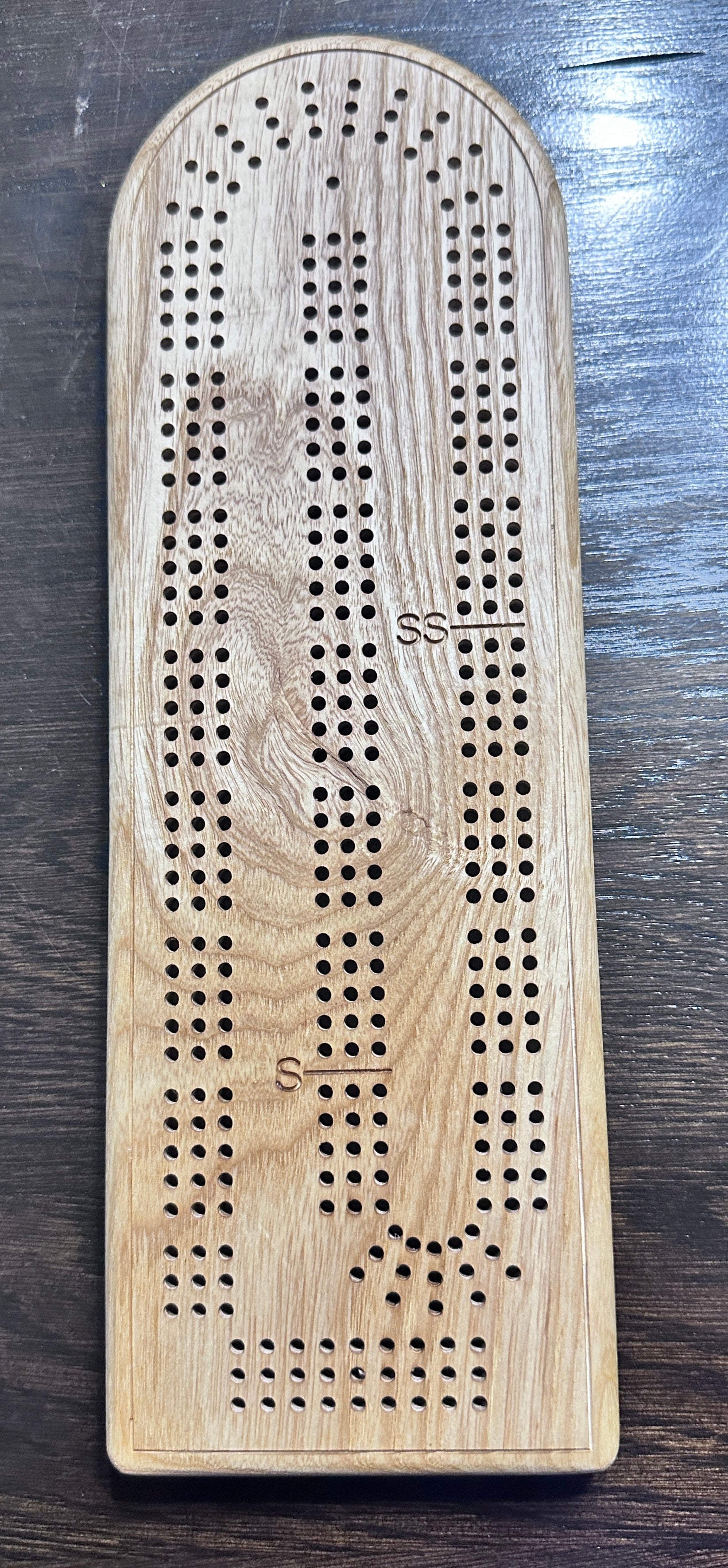 Small Hardwood Cribbage Board