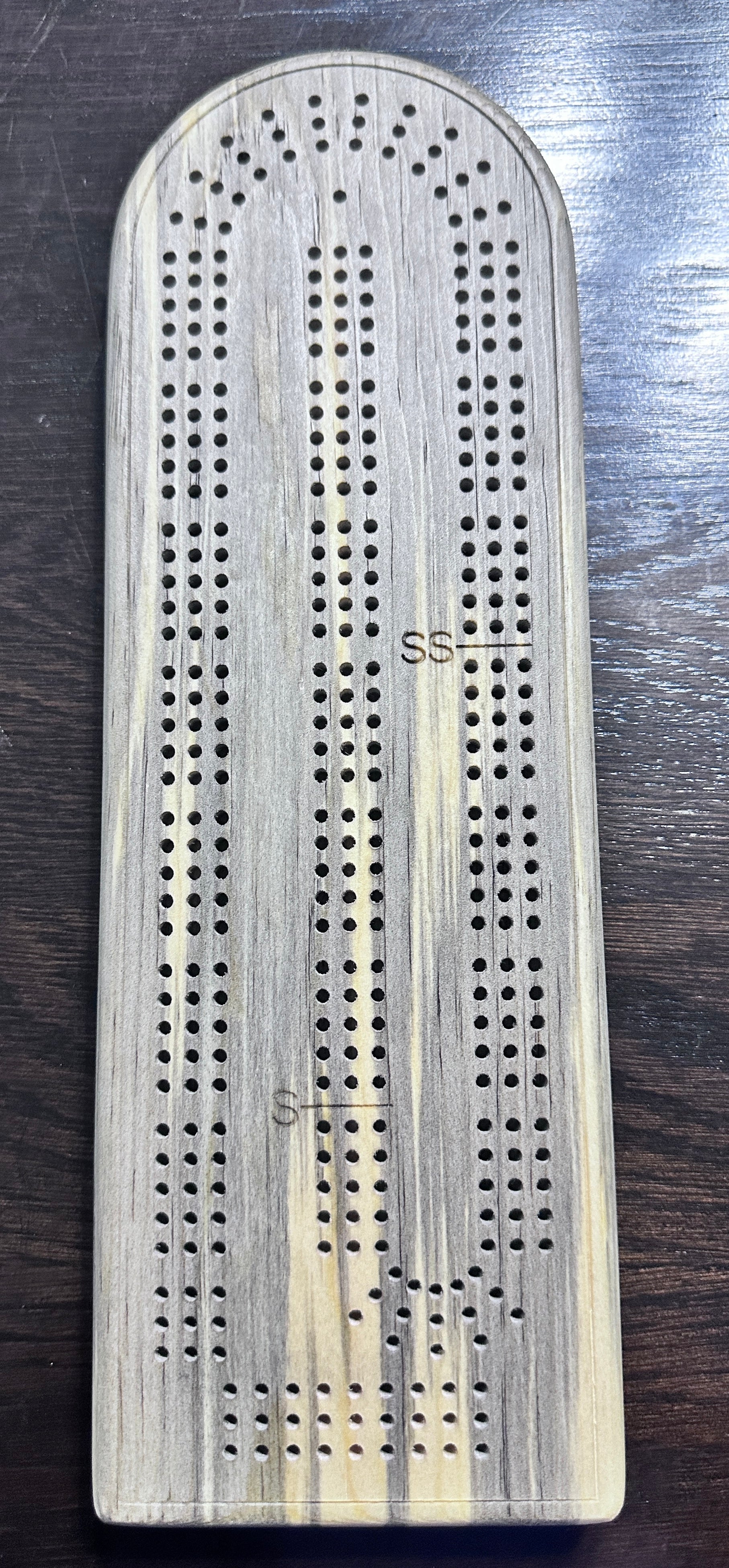 Small Hardwood Cribbage Board