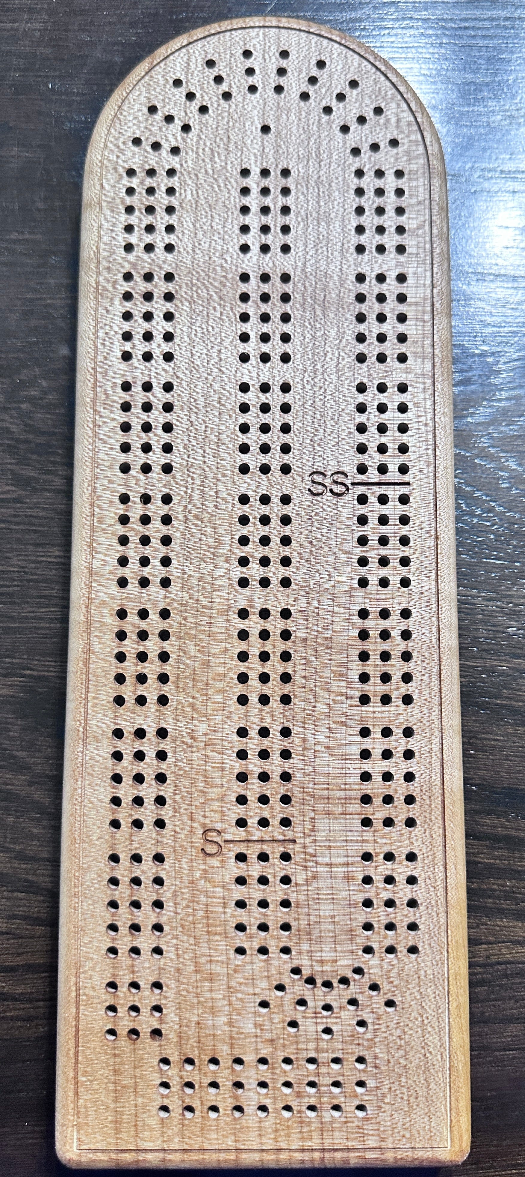 Small Hardwood Cribbage Board