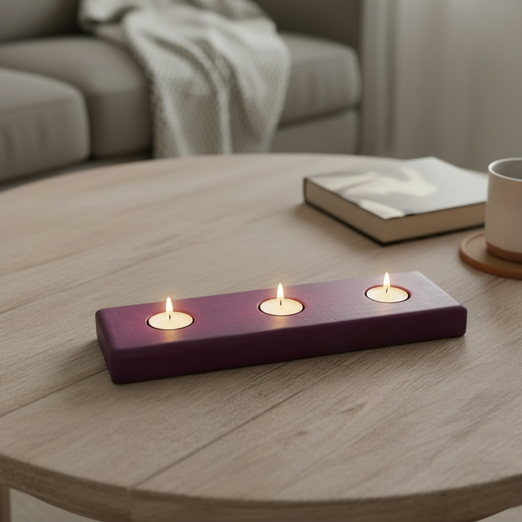 Purpleheart hardwood tealight holders