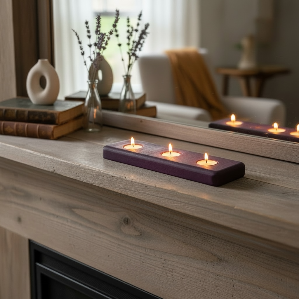 Purpleheart hardwood tealight holders