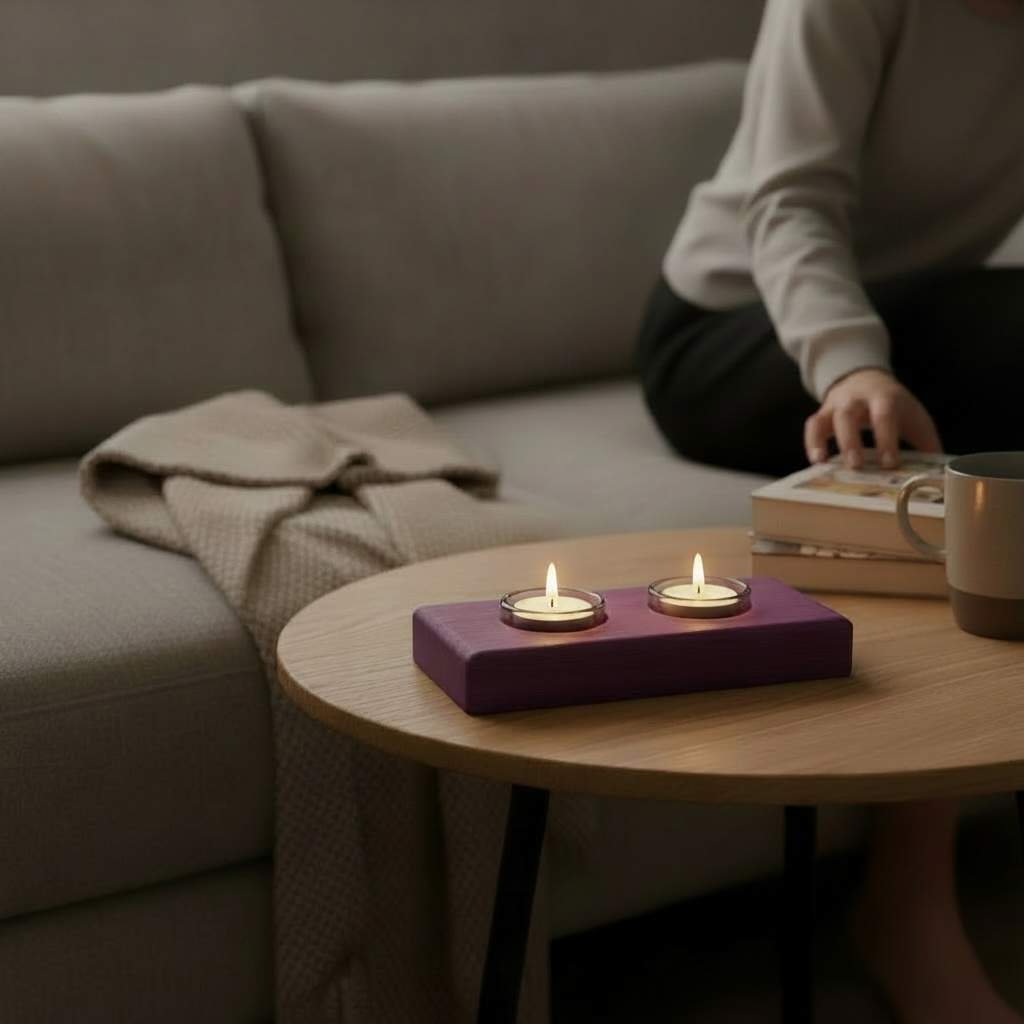 Purpleheart hardwood tealight holders