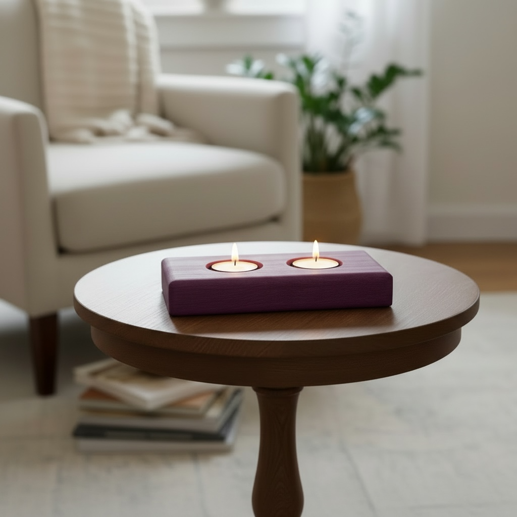 Purpleheart hardwood tealight holders