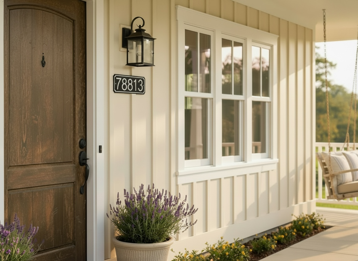 Custom House-Address Horizontal Sign: 4-inch Font - Weather-Resistant HDPE Plastic