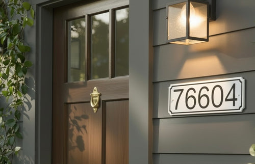 Custom House-Address Horizontal Sign: 4-inch Font - Weather-Resistant HDPE Plastic