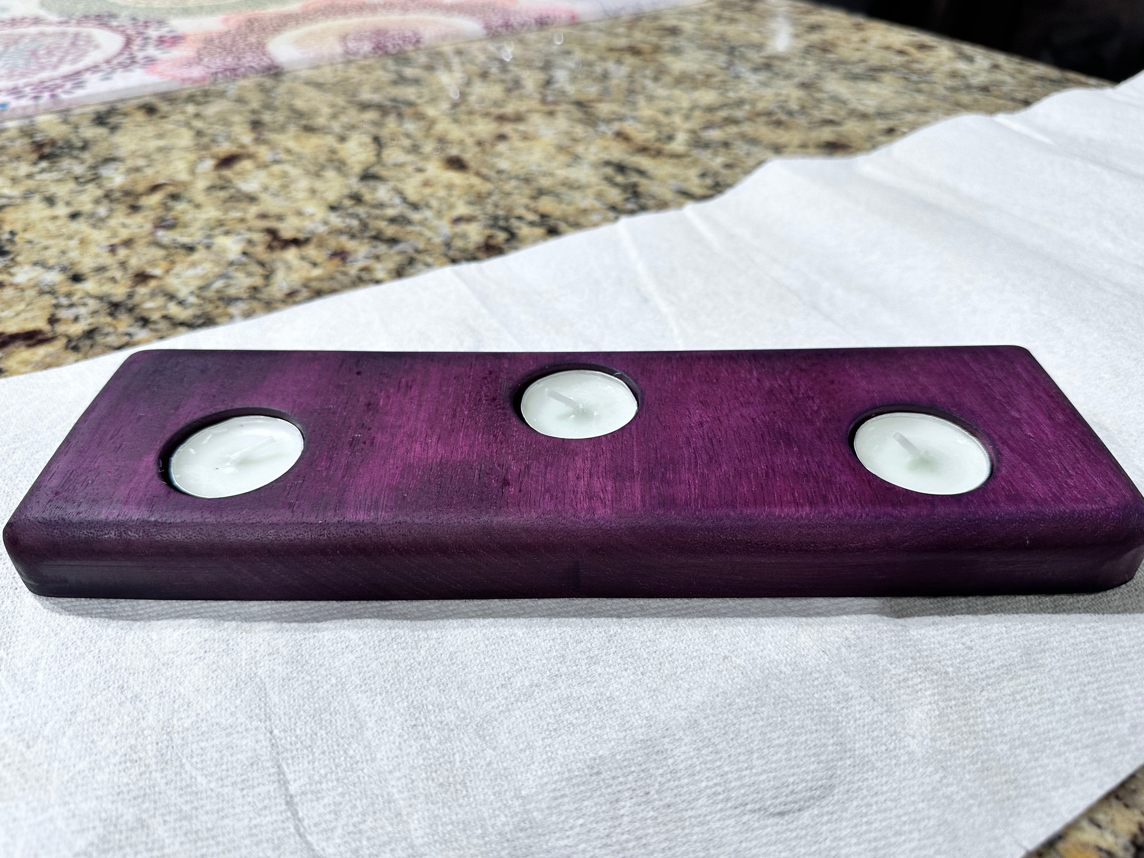 Purpleheart hardwood tealight holders