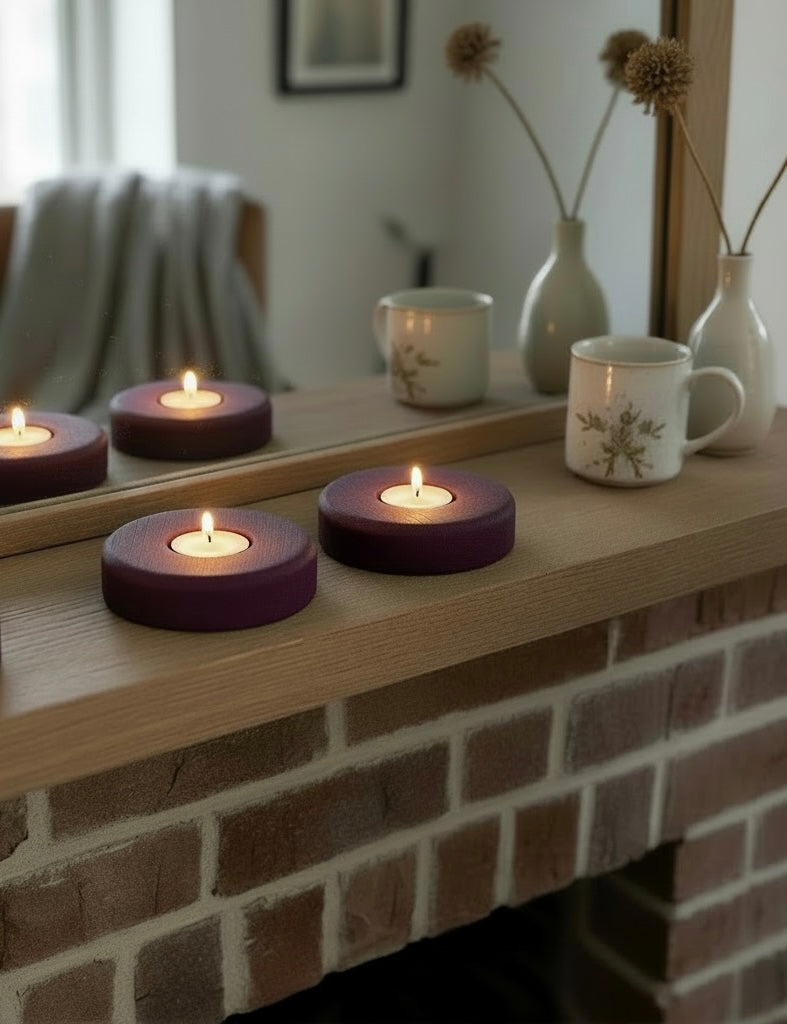 Purpleheart hardwood tealight holders