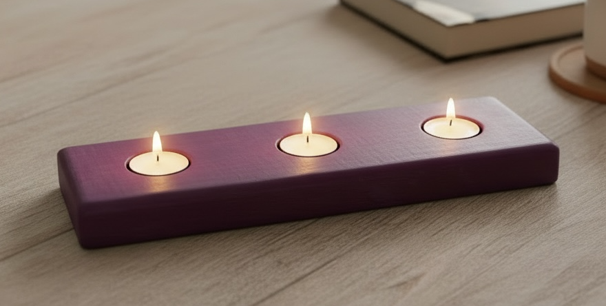Purpleheart hardwood tealight holders