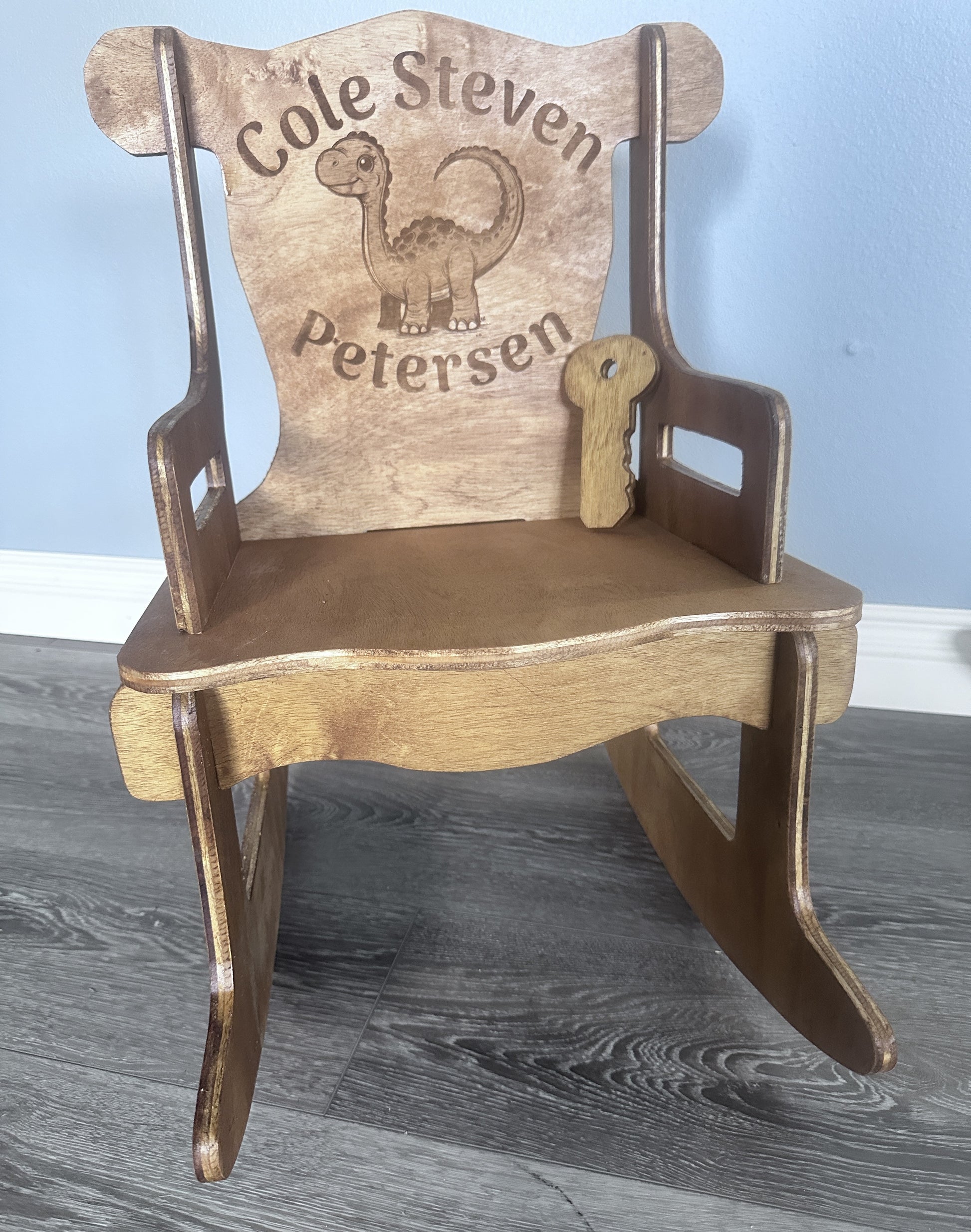 Personalized 23" Baby/Toddler Rocking Chair - Natural or Stained Finish, Puzzle Design