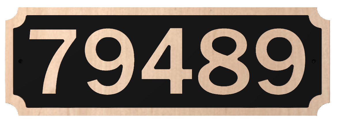 Custom Wood Horizontal 5-Inch Address Sign