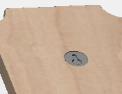 Back of  wood address sign showing keyhole mounting