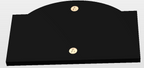 Back of black address sign mock up showing centered vertical key hole pockets for mounting