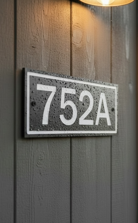 Custom House-Address Horizontal Sign: 3-inch Font - Weather-Resistant HDPE Plastic