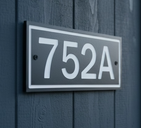 Custom House-Address Horizontal Sign: 3-inch Font - Weather-Resistant HDPE Plastic