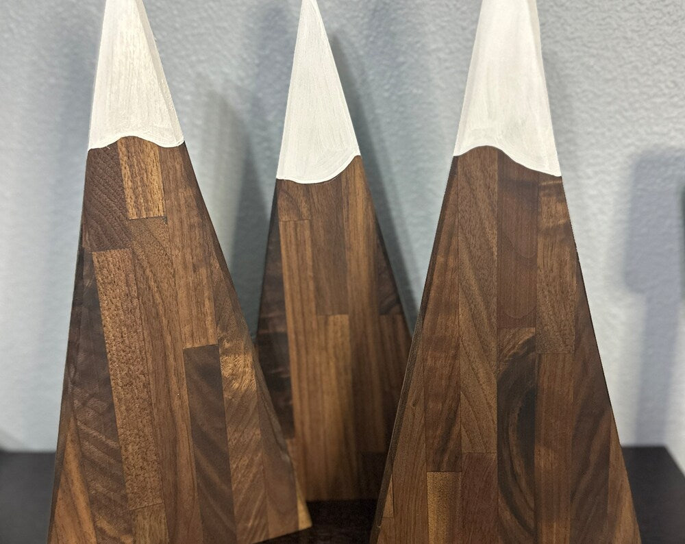 3 Hardwood Maple Mountains with white snowcaps