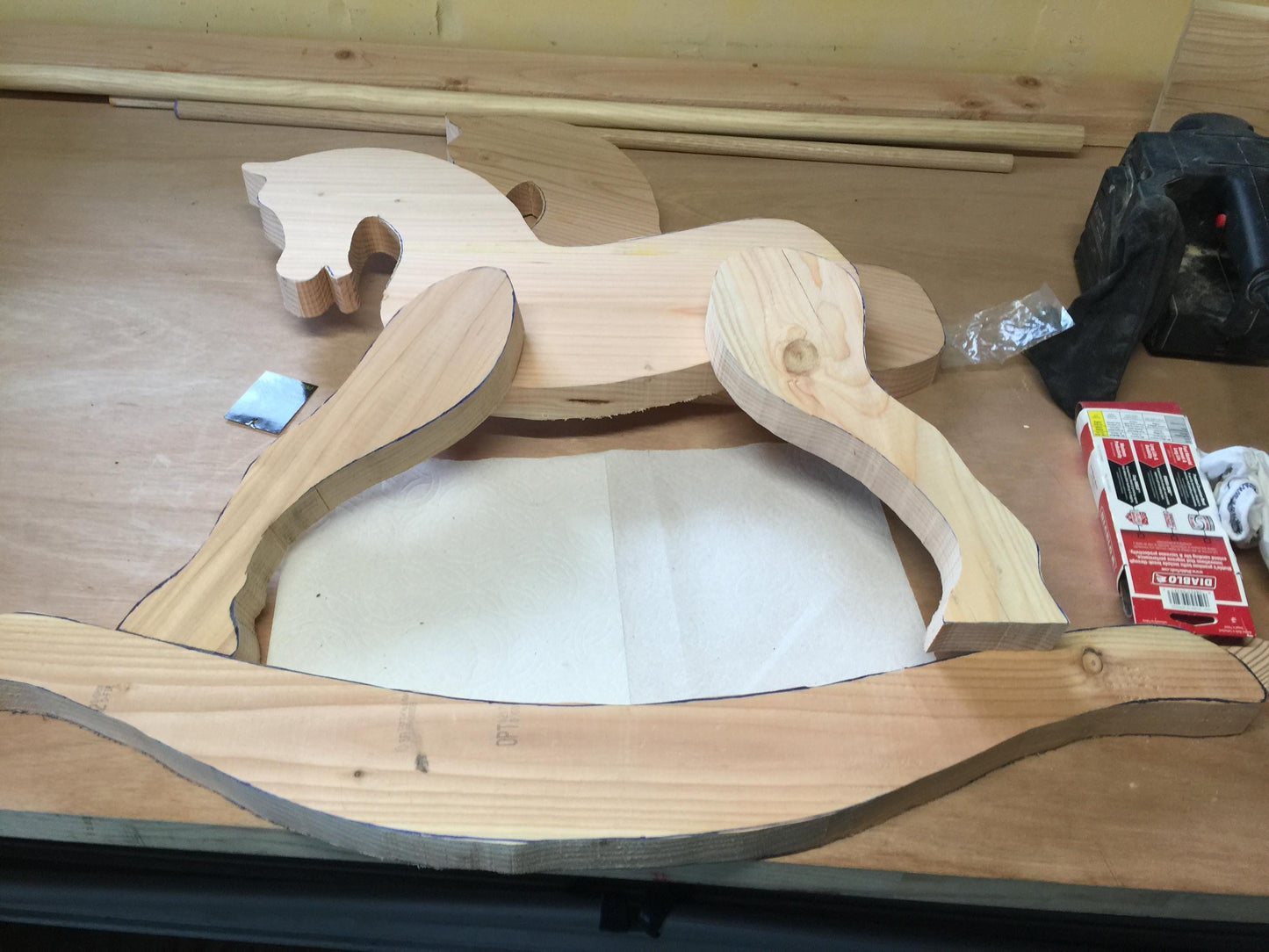 Handmade Wooden Rocking Horse – Custom Personalized Engraved Rocker