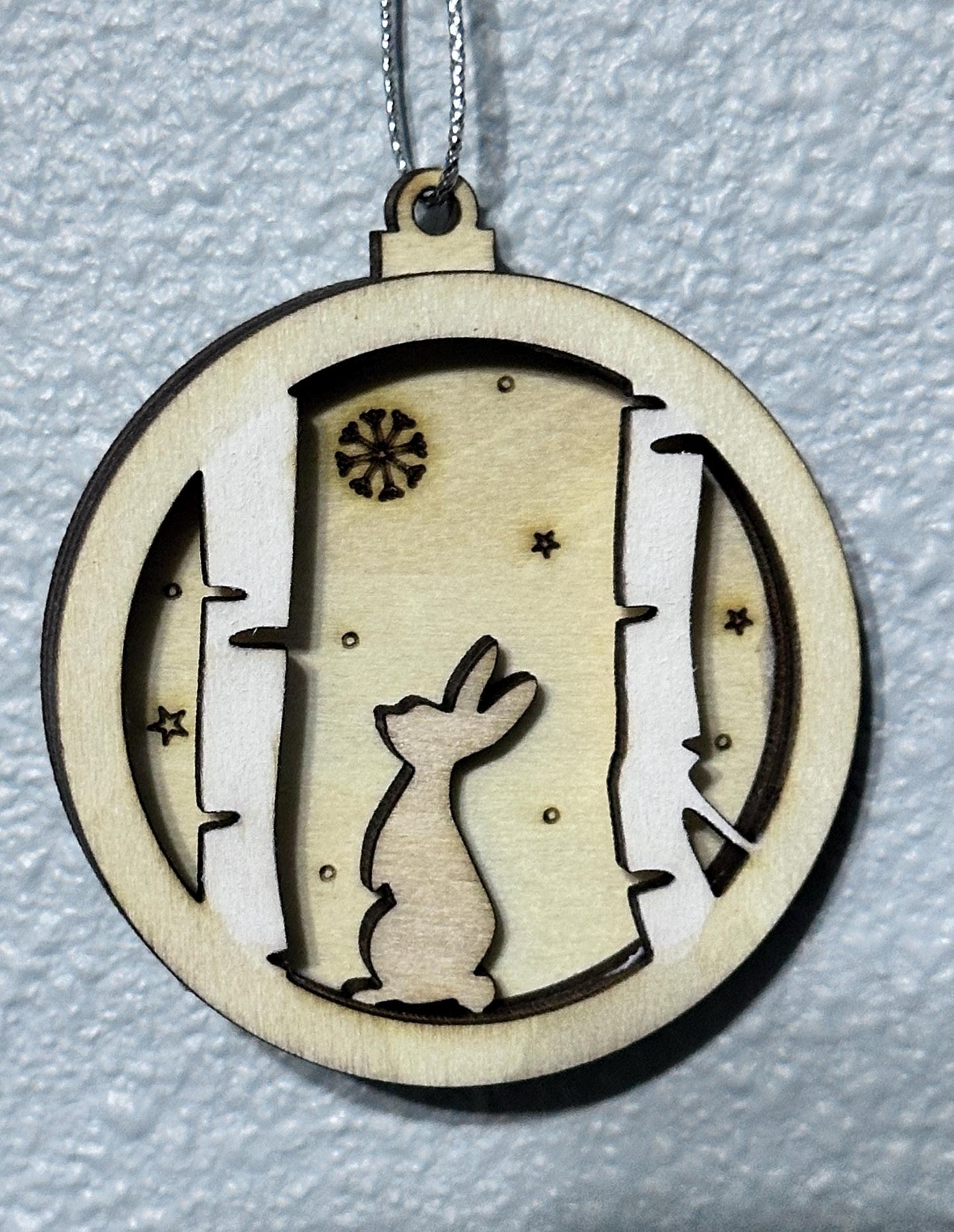 Zoomed in view of Bunny with white tree, north star