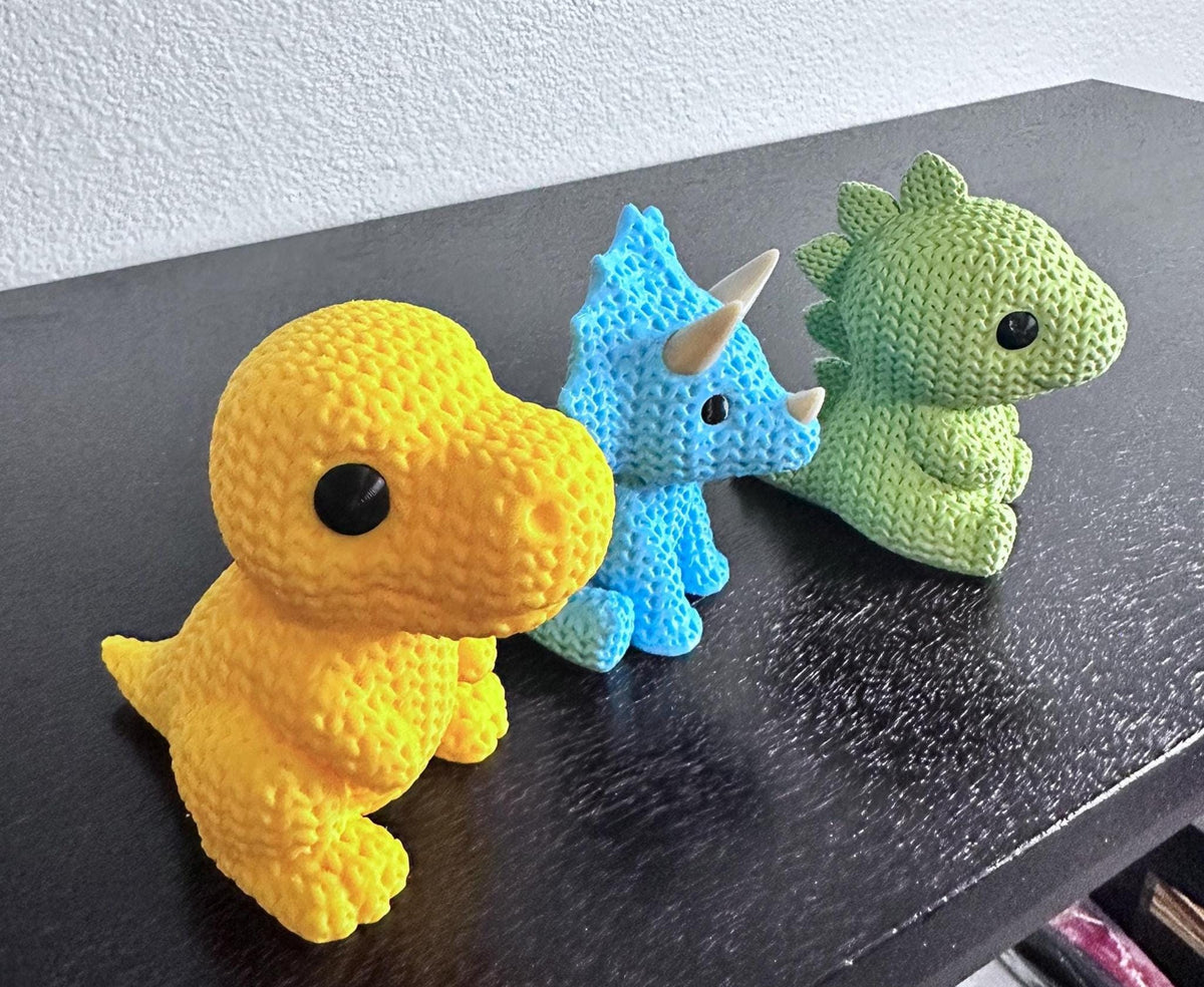 Dino knit-inspired animal party favors