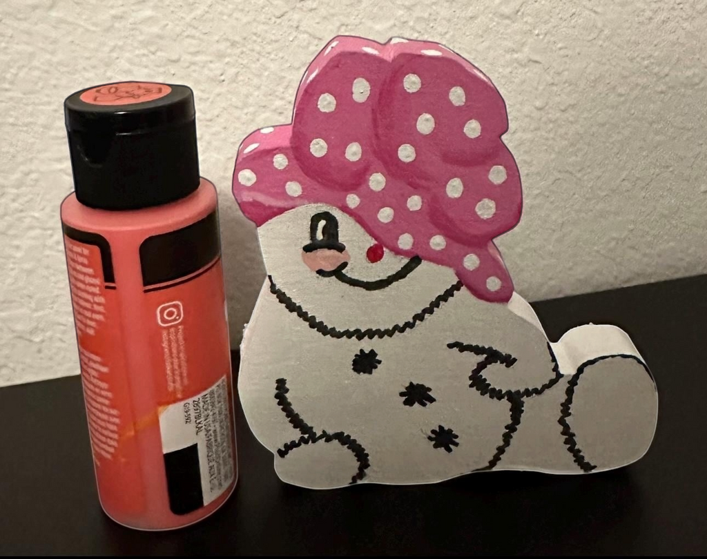 Snowman & Snowwoman Couple Wood Shelf Sitter – Cute, Chunky Winter Décor for Mantel or Windowsill, Customized Hat Color Option