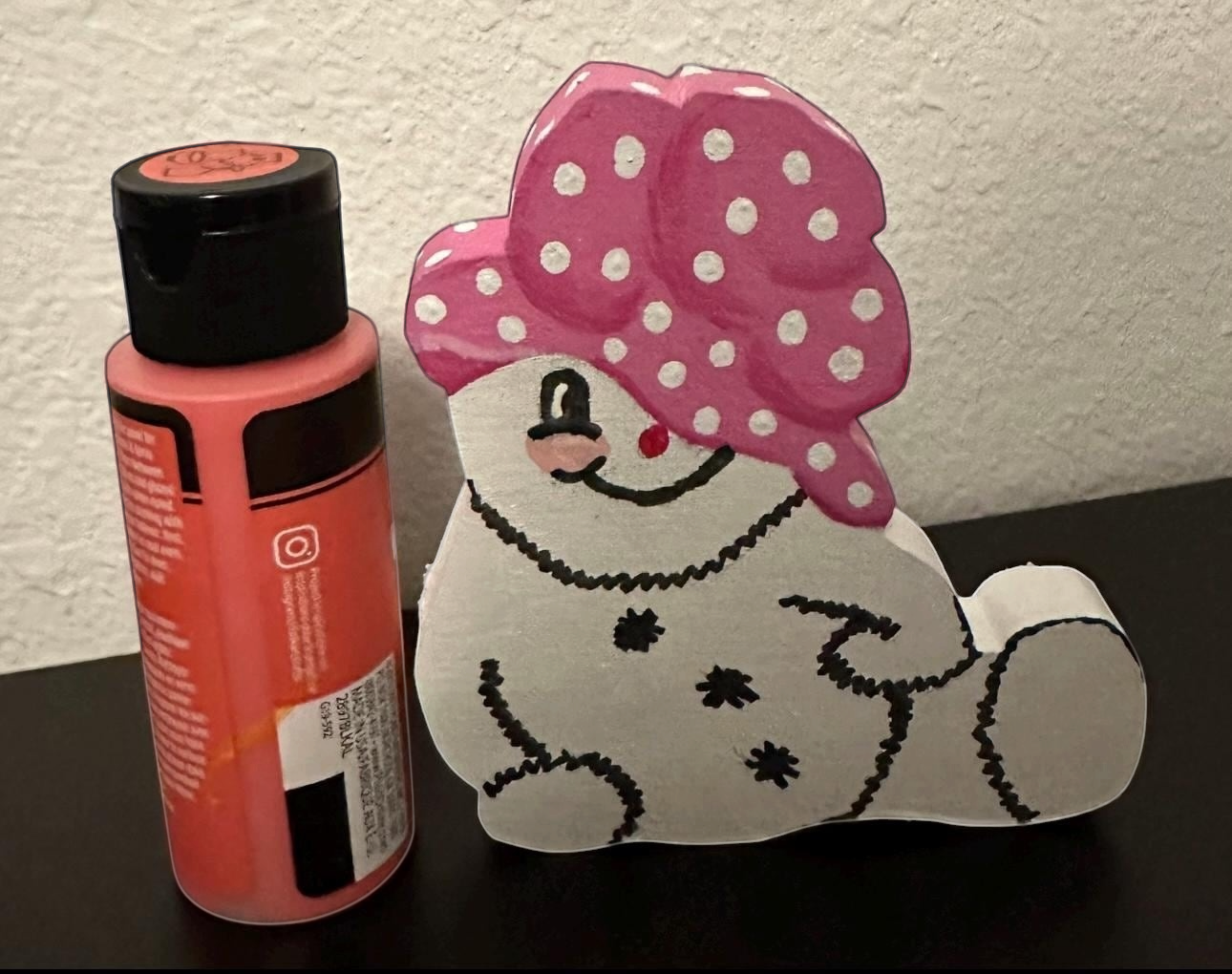 Snowman & Snowwoman Couple Wood Shelf Sitter – Cute, Chunky Winter Décor for Mantel or Windowsill, Customized Hat Color Option